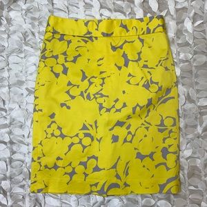 J. Crew Yellow & Violet Pencil Skirt Size 4